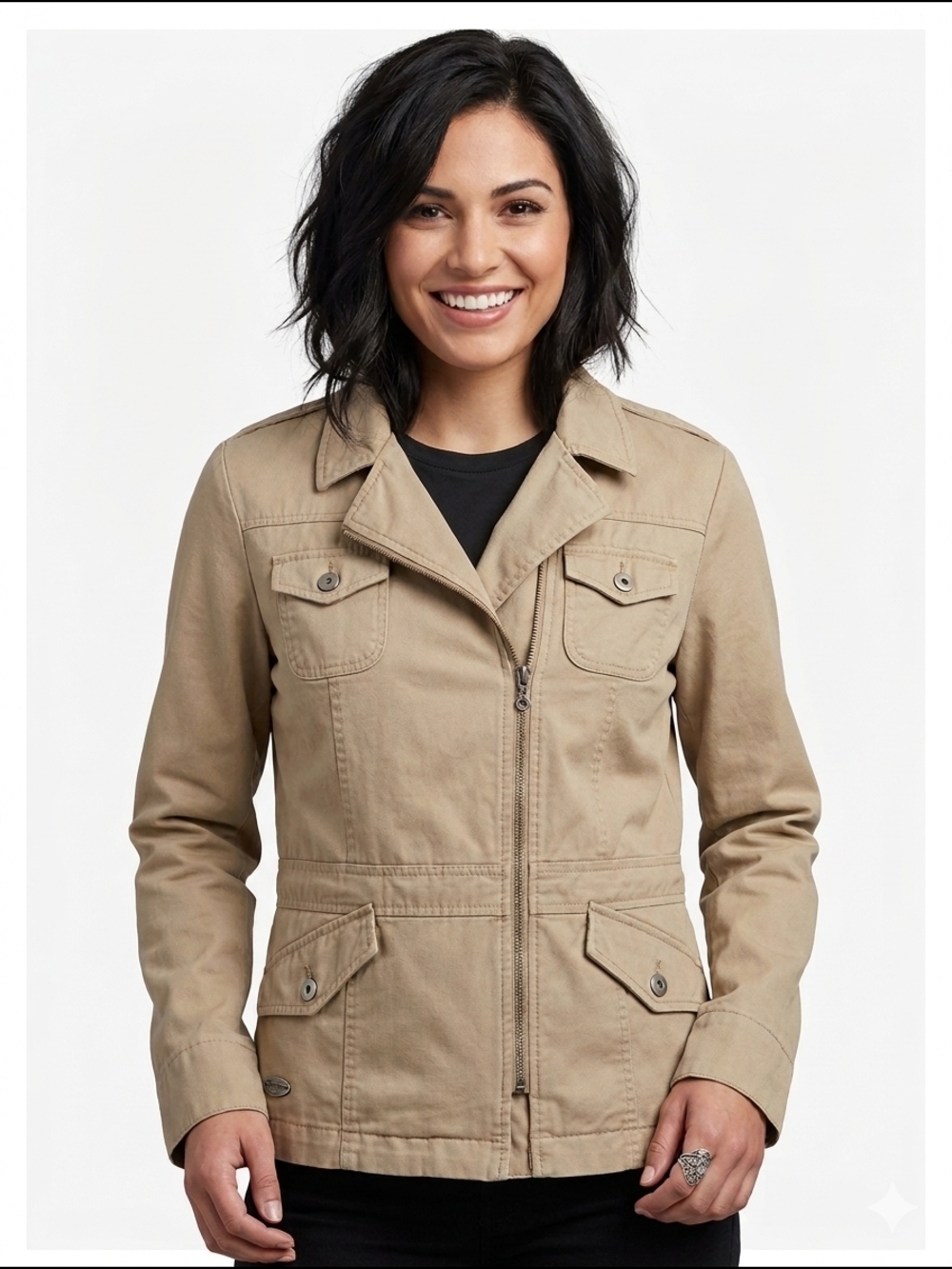 Harley-Davidson Khaki Cotton Utility Moto Jacket – Women’s XL